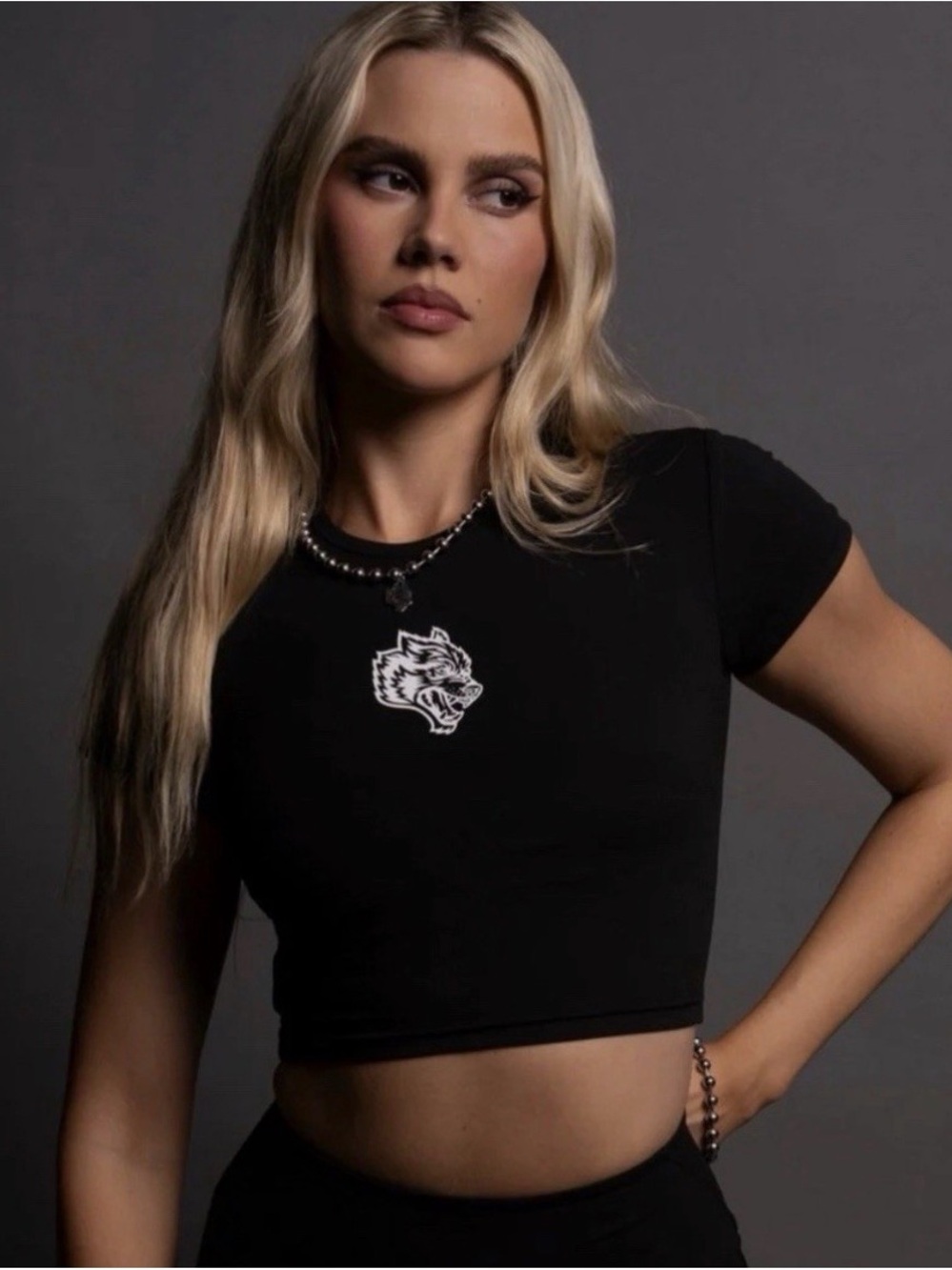 Darc Sport Single Wolf “Energy” Crop Top Black - Picture 4 of 6